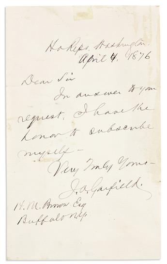(PRESIDENTS--19TH CENTURY.) Group of 7 letters, each Signed, to various recipients,